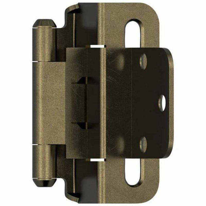 Cabinet Hinge, Self Closing, Partial Wrap, 3/8″ Inset, Packge Of 1 Pair