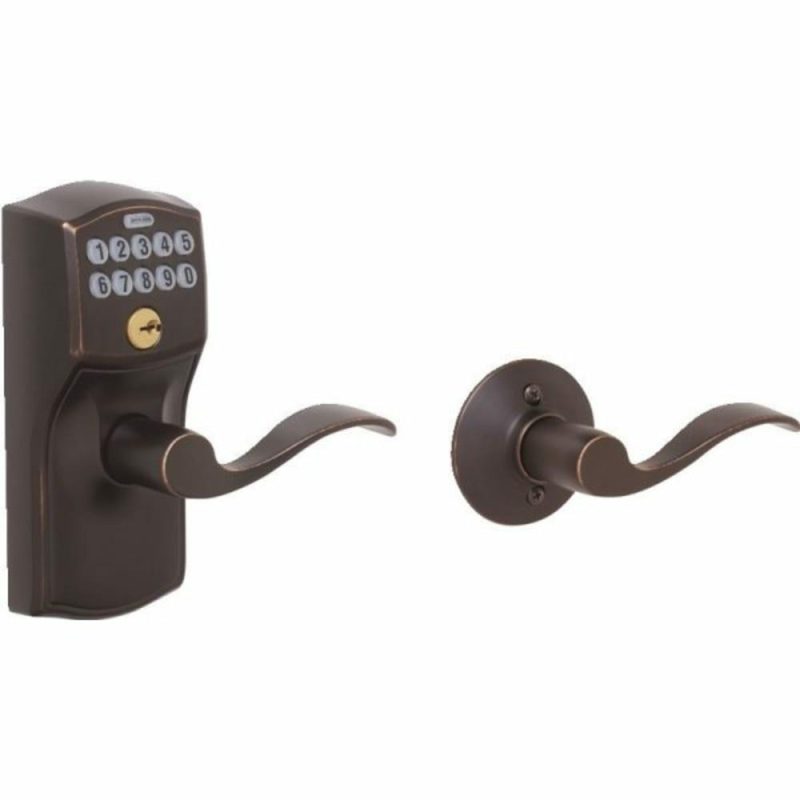 Camelot Keypad Deadbolt With Auto Lock, Aged Bronze