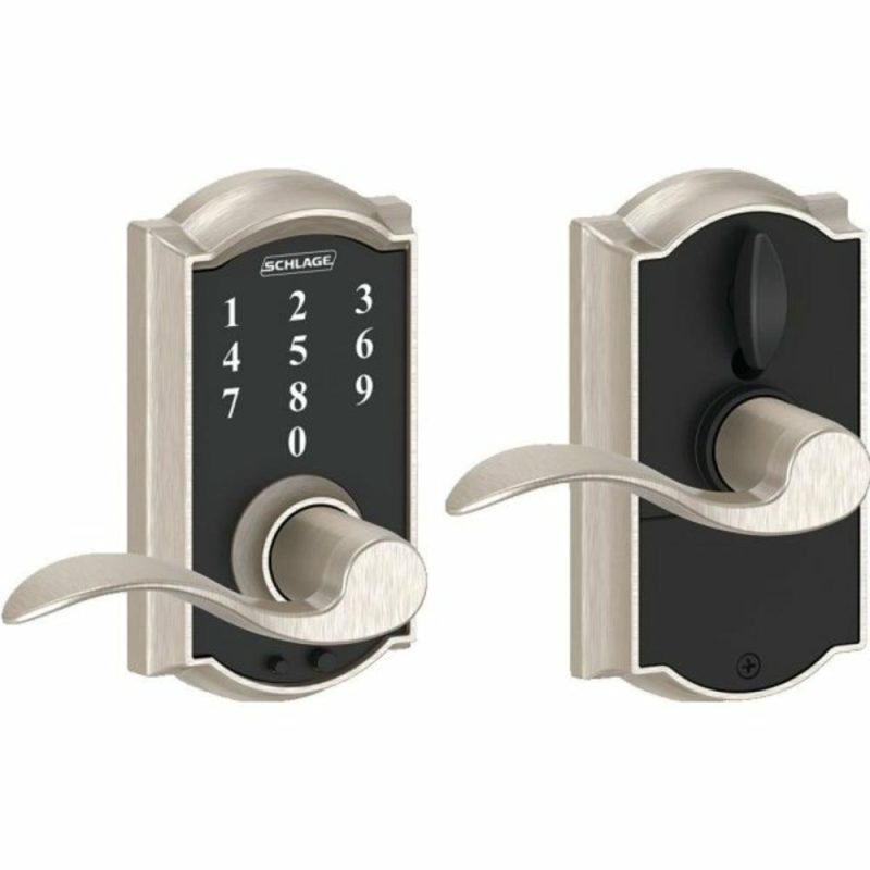 Camelot Style Touch Entry Accent Lever With Flex-Lock, Satin Nickel