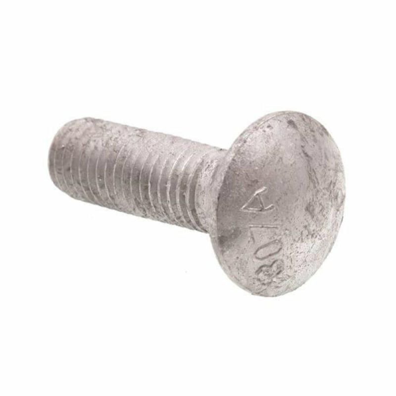 Carriage Bolts, A307 Grade A Hot Dip Galvan Steel, Package Of 5