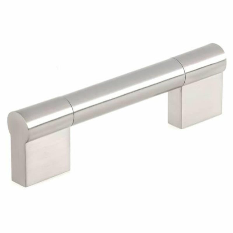 Center-To-Center Brushed Nickel Contemporary Drawer Pull 96 Mm