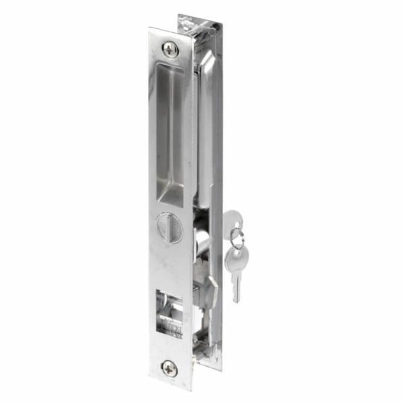 Chrome Plated Flush Locking, Keyed, Door Handle Set