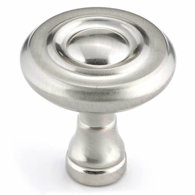 Classic Traditional 1-1/4-In Round Knob Brushed Nickel Metal