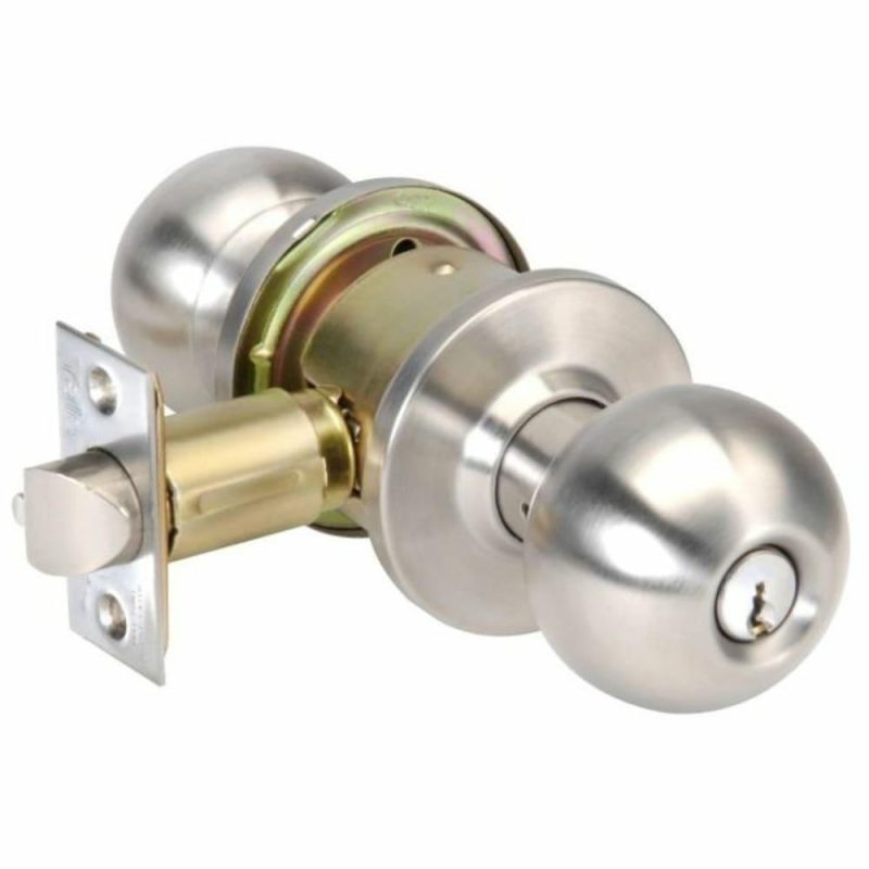 Classroom Function Cylindrical Knob Lockset Grade 2 Satin Stainless