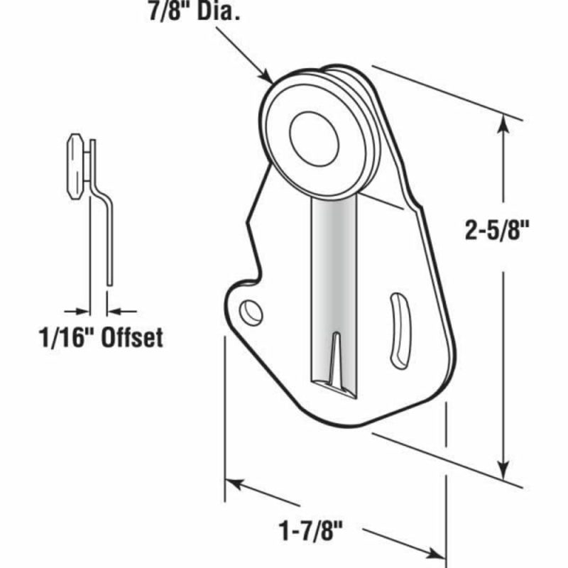 Clst Dr Roller, Adjustable, Offset, Nylon Roller, Package Of 2