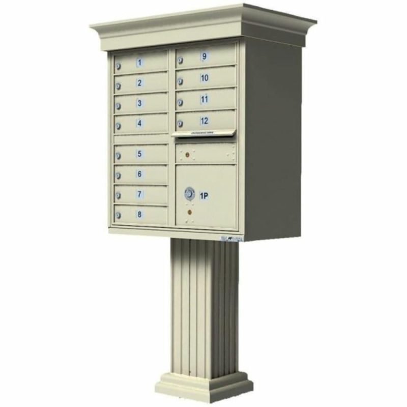 Cluster Box Unit-12 Mailboxes With Classic Accessories, Sand