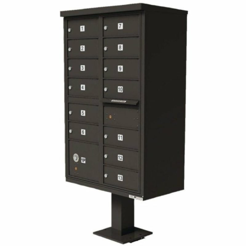 Cluster Box Unit-13 Mailboxes /1 Parcel Locker/bronze