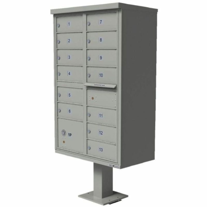 Cluster Box Unit-13 Mailboxes /1 Parcel Locker/grey