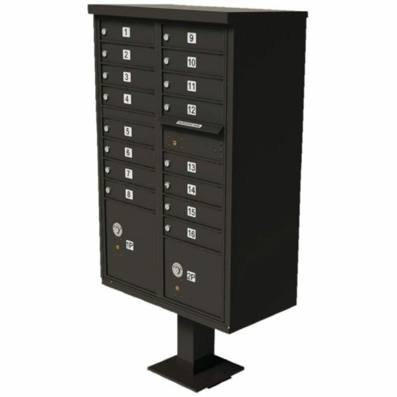 Cluster Box Unit-16 Mailboxes /2 Parcel Locker/bronze