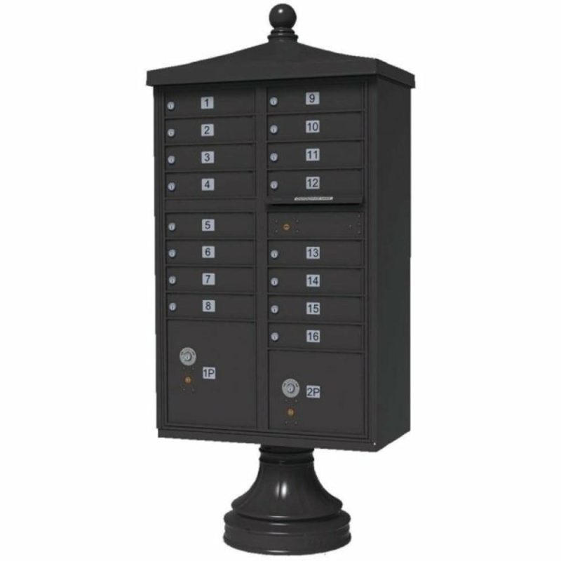 Cluster Box Unit-16 Mailboxes With Traditional Accessories, Bronze