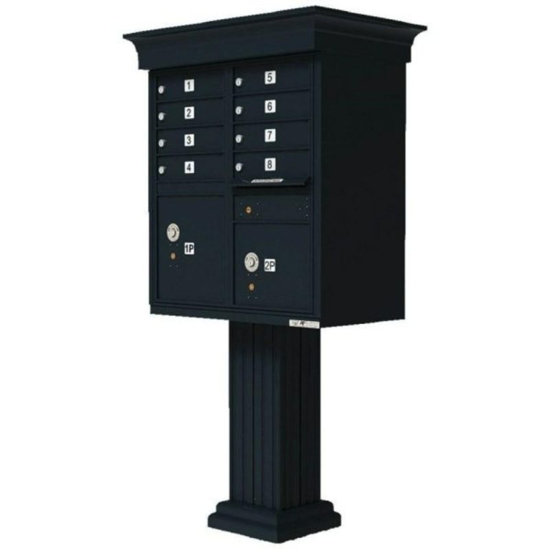 Cluster Box Unit-8 Mailboxes With Classic Accessories, Black