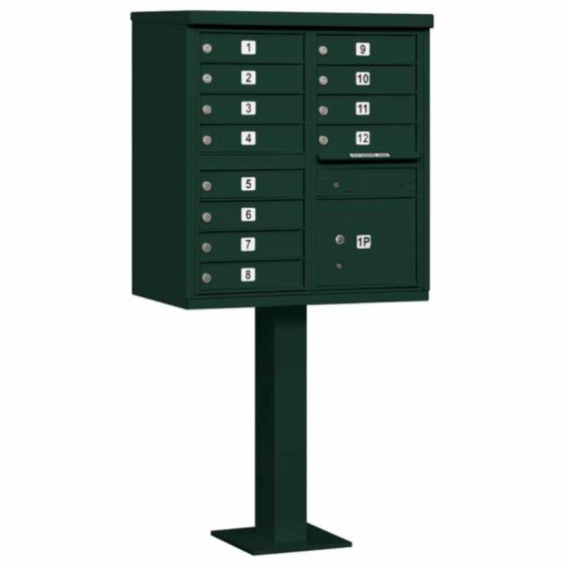 Cluster Mailbox, 12 Boxes, Green