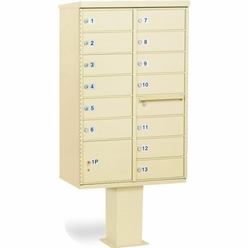 Cluster Mailbox, 13 Boxes, Sandstone