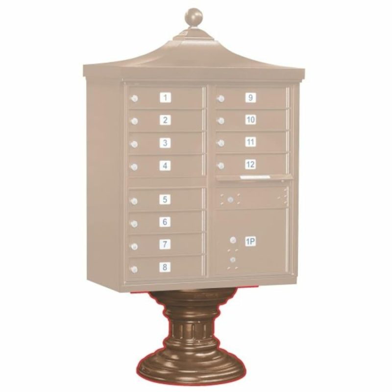 Cluster Mailbox Short Decorative Pedestal, Bronze