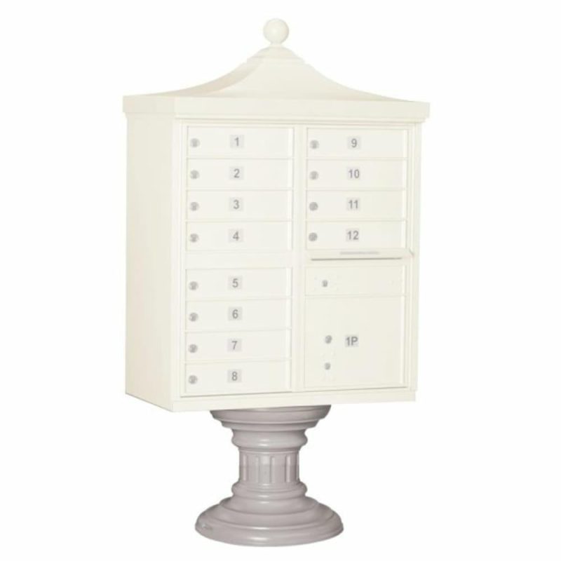 Cluster Mailbox Short Decorative Pedestal, White