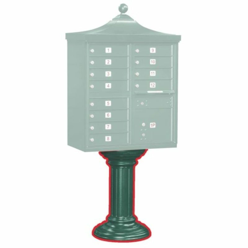 Cluster Mailbox Tall Decorative Pedestal, Green