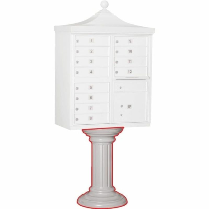 Cluster Mailbox Tall Decorative Pedestal, White