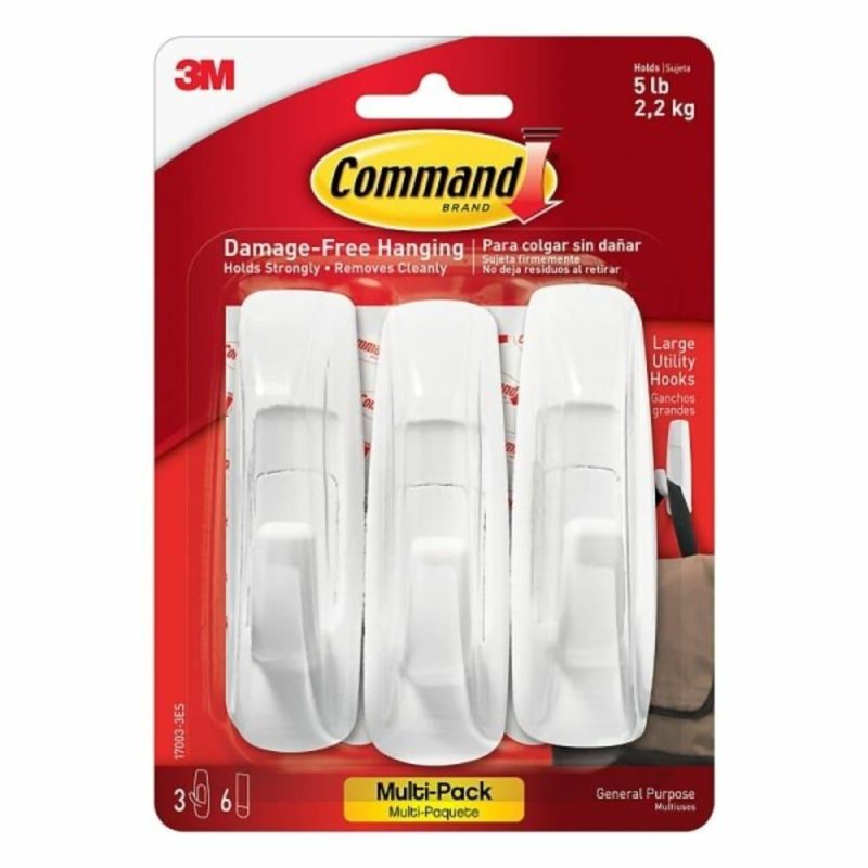 Command™ Large General Purpose Hook Pack Of 3