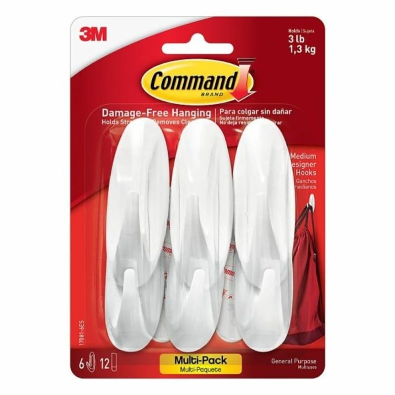 Command™ Medium General Purpose Hooks, Pack Of 6