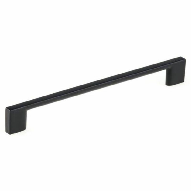 Contemporary Metal Pull, 7 9/16 In 192 Mm Matte Black