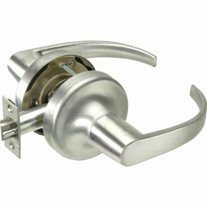 Cylindrical Entry Lever Lock, Satin Chrome