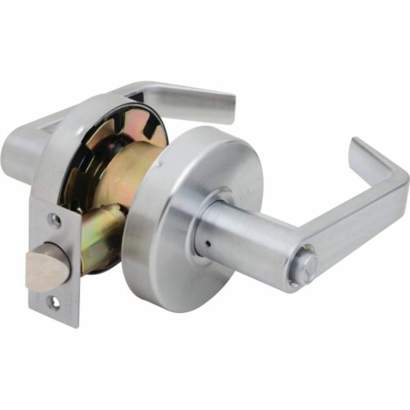 Cylindrical Privacy Lever Lock, Satin Chrome