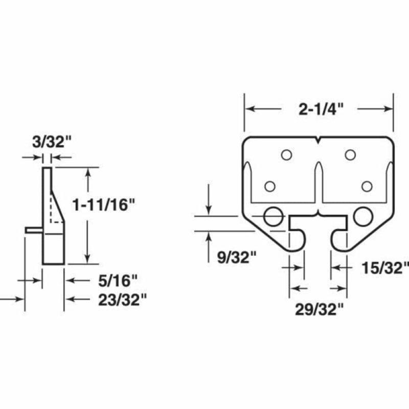 Dcast Screen Clip, 1/16 In., Wt, 0, Package Of 20