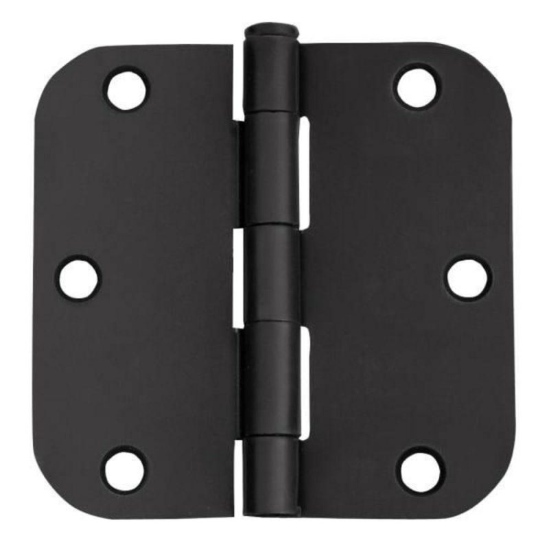 Dhi 6-Hole 3 1/2 X 3 1/2, 5/8 Radius Hinge, Matte Black, Package Of 10