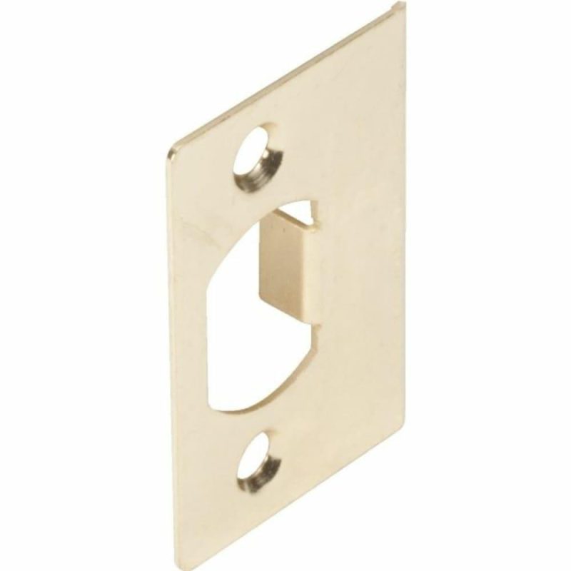 Door Lockset Strike Plate Brass, Package Of 2