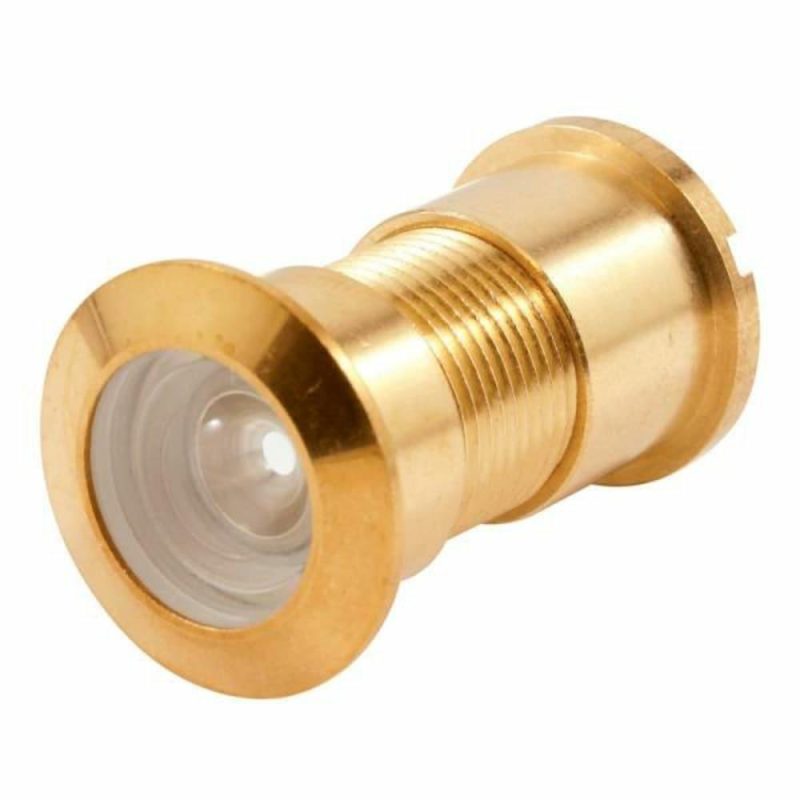 Door Viewer, 130-Degree, Solid Brass, Big Eye, 1in, Glass Lens