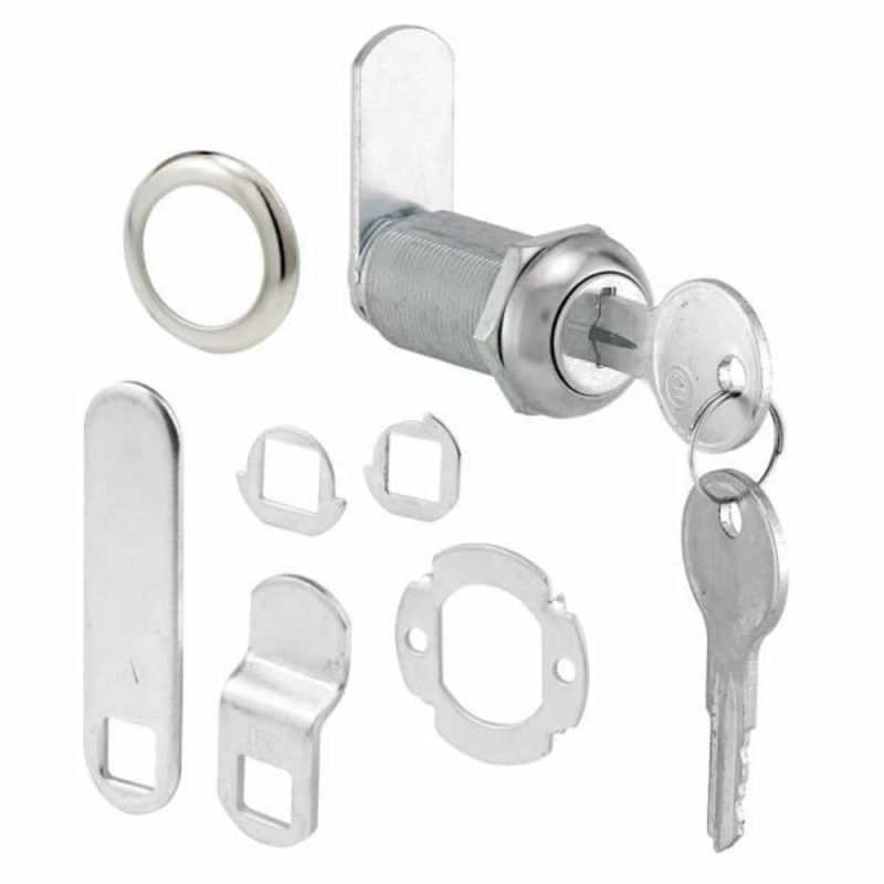 Drawer & Cabinet Lock, 1-3/8in, Diecast, Stainless Steel, 1in