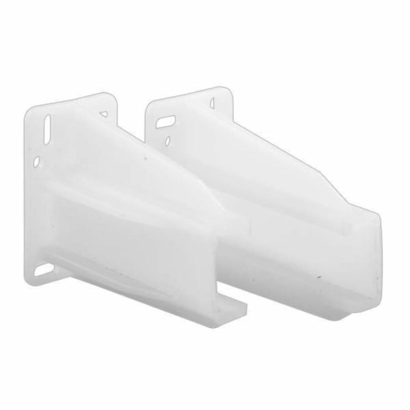 Drawer Track Back Plate, 5/16 In. X 7/8 In., Plastic, White 1-Pair