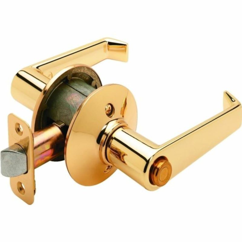 Elan F Series Lever, Privacy, Grade Aaa, Bright Brass