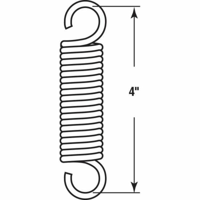 Extension Spring, Spring Steel, Loop, Open, Package Of 2