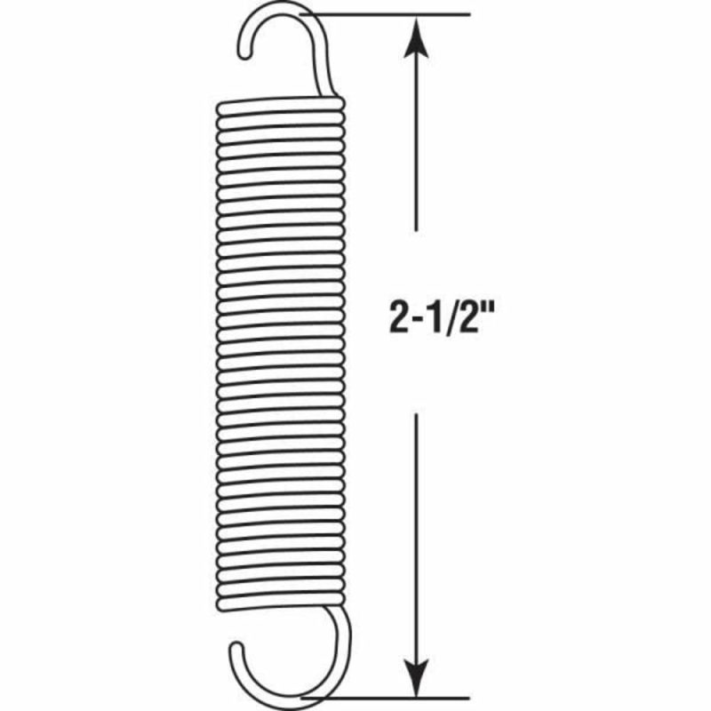 Extension Spring, Spring Steel, Single Loop, Closed, Package Of 2