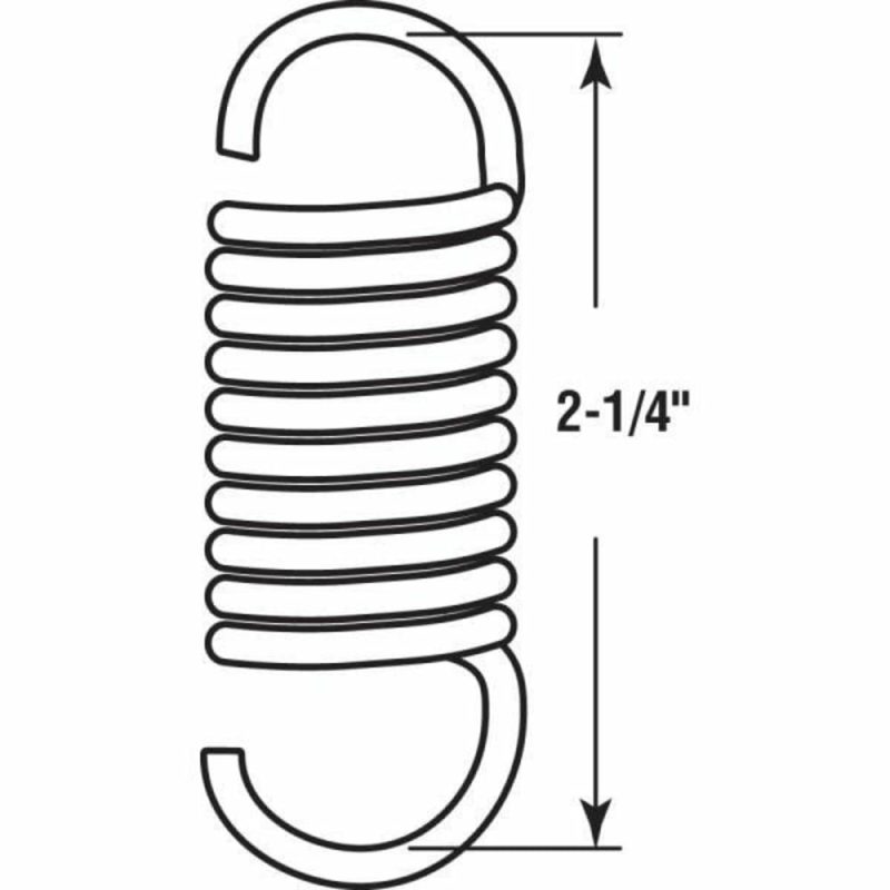 Extension Spring, Steel, Single Loop, Open, Package Of 2