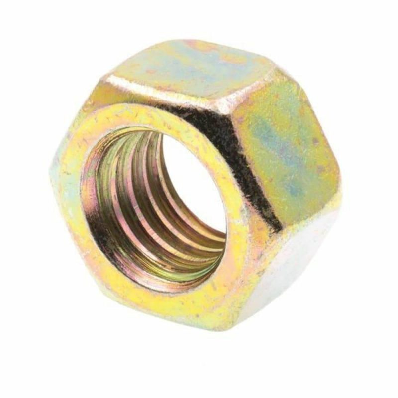 Finish Hex Nuts, Grd 8, -13, Grd 8 Yellow Zc, Package Of 25