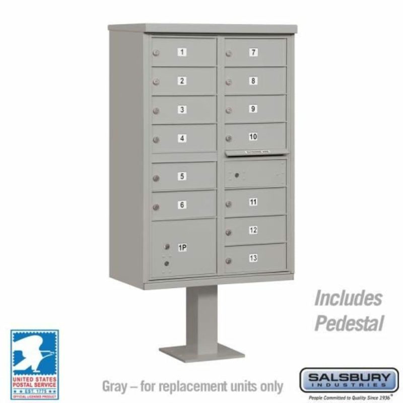 Gray-Cluster Box Unit -Includes Pedestal- 13b Size Doors