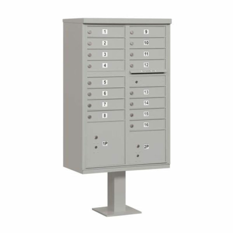 Gray- Cluster Box Unit -Includes Pedestal-16a Size Doors