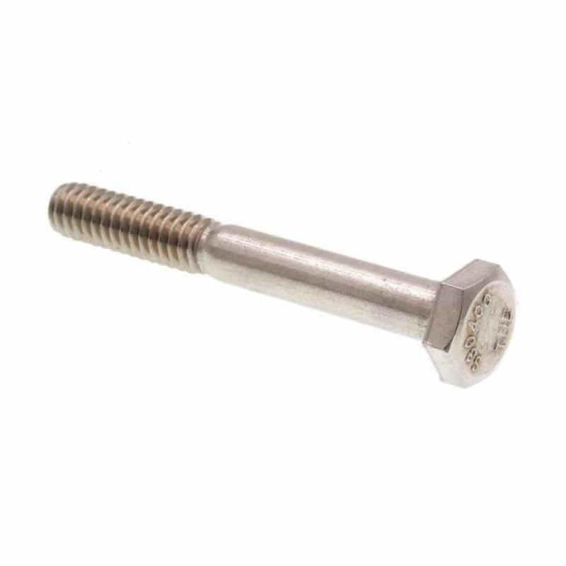 Hex Bolts , Grade 304 Stainless Steel , 1/4-20 X 2″ , Package Of 25