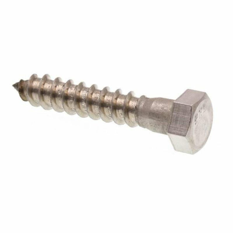 Hex Lag Sws, 3/8 In X 2 In, Grd 18-8 Ss, Package Of 25