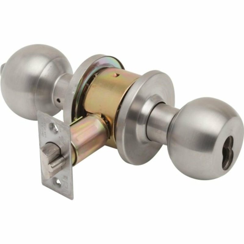 Interchangeable Core Cylindrical Knob For 2-3/4 Backset, Satin Chrome