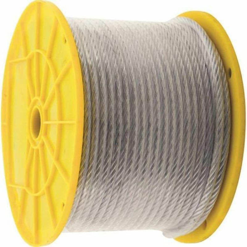 Kingchain 3/16 In. X 250 Ft. 850 Lb. 7 X 9 Construction Safe Work Load Galvanized Aircraft Cable