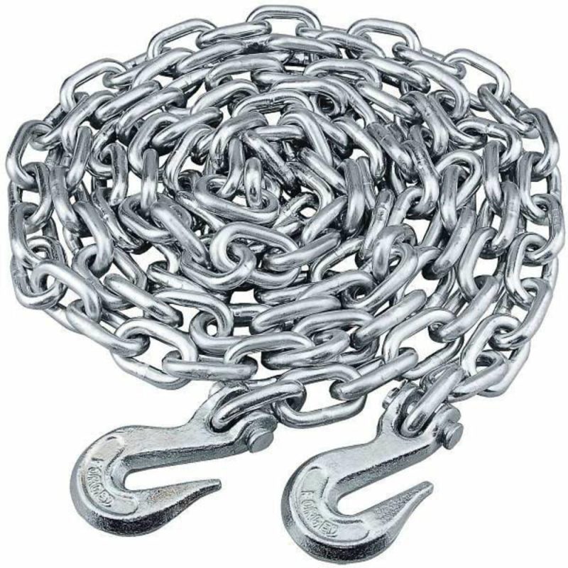 Kingchain 3/8-In X 20 Ft Zinc-Plated Grade 43 High-Test Tow Chain W/grab Hooks