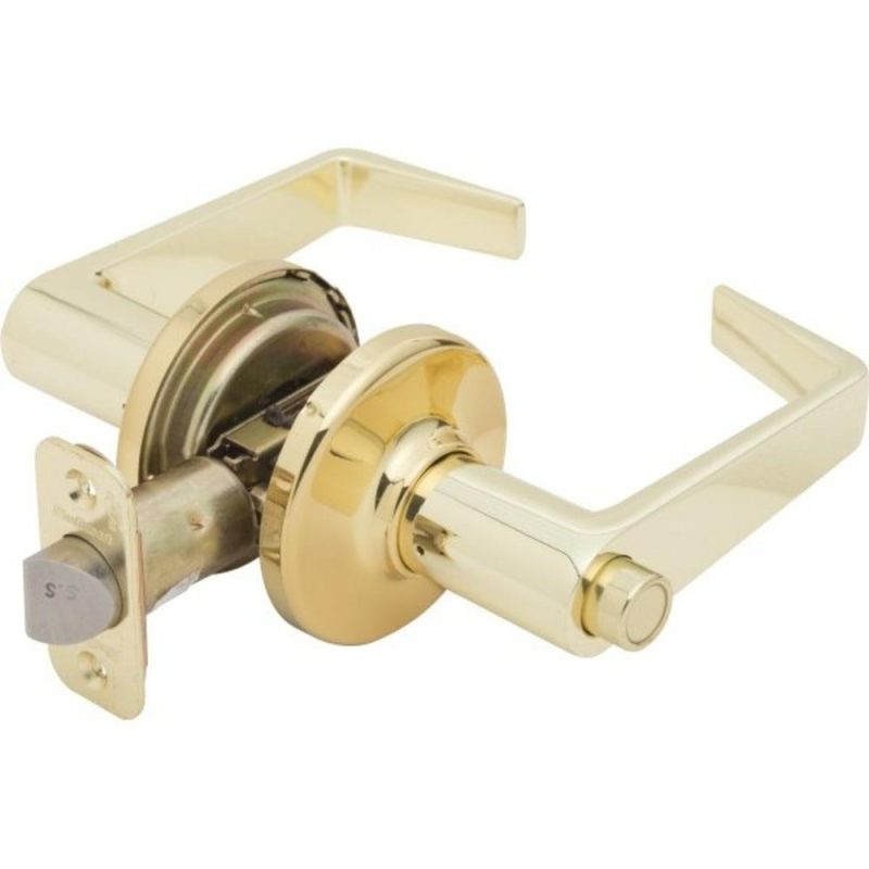 Kingston Door Lever, Privacy/bed/bath, Grade 2, Brass