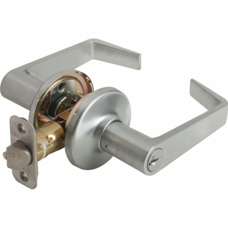 Kingston Door Lever Storeroom, Smartkey Grade 2, Metal, Satin Chrome