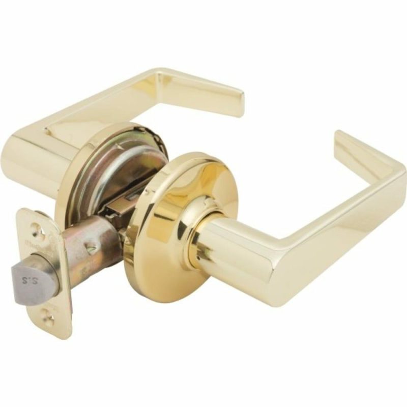 Kingston Modern Door Lever, Passage/hall/closet, Grade 2, Metal, Brass