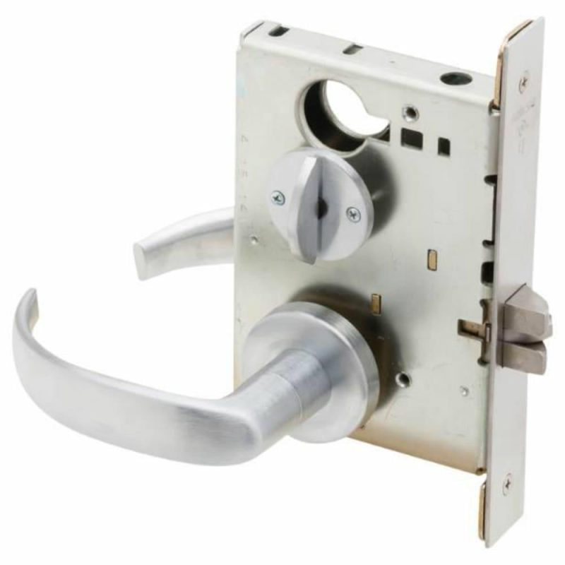 L Series Privacy Mortise Lock, Keyless, Satin Chrome