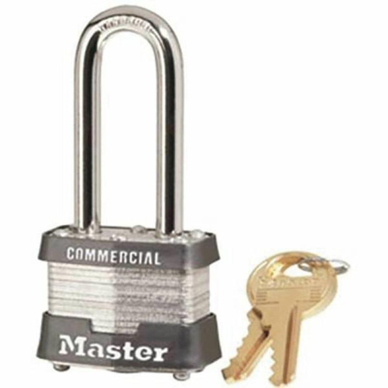 Lam Steel Padlock #3 1-9/16 In Body Long Shackle Ka3753