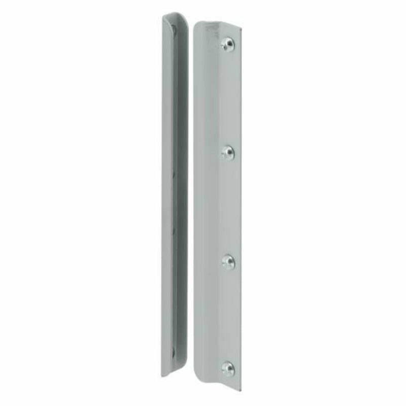 Latch Shield, 12in, Stl, Gray,in-Swinging Drs